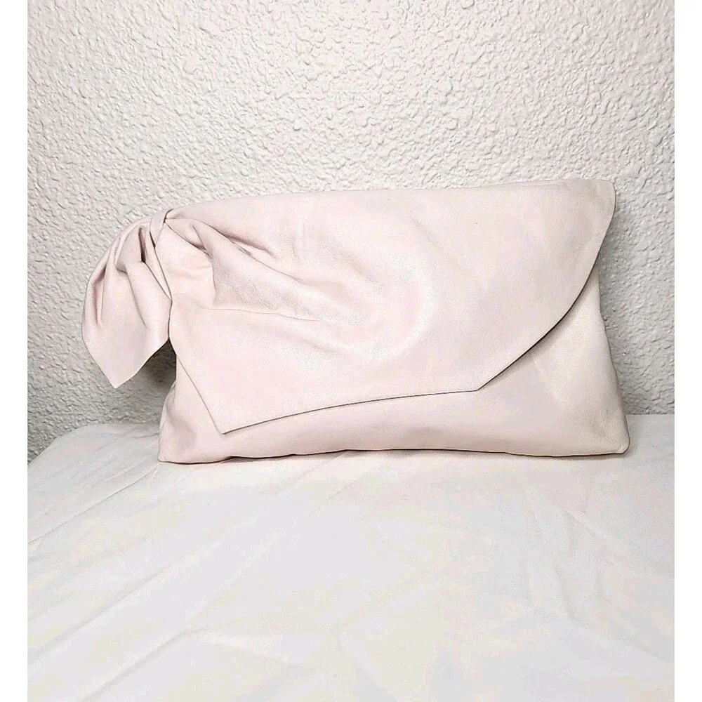 Albi Pink Leather Purse Buttery Soft Medium Clutch